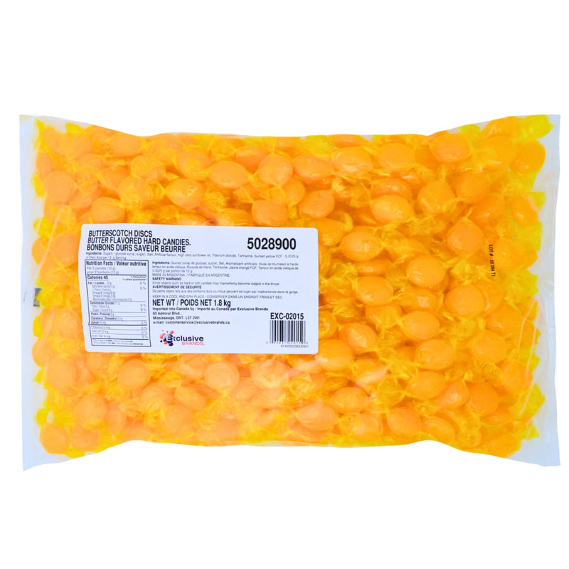 Butterscotch Discs Hard Candy 1.8kg - 1 Bag