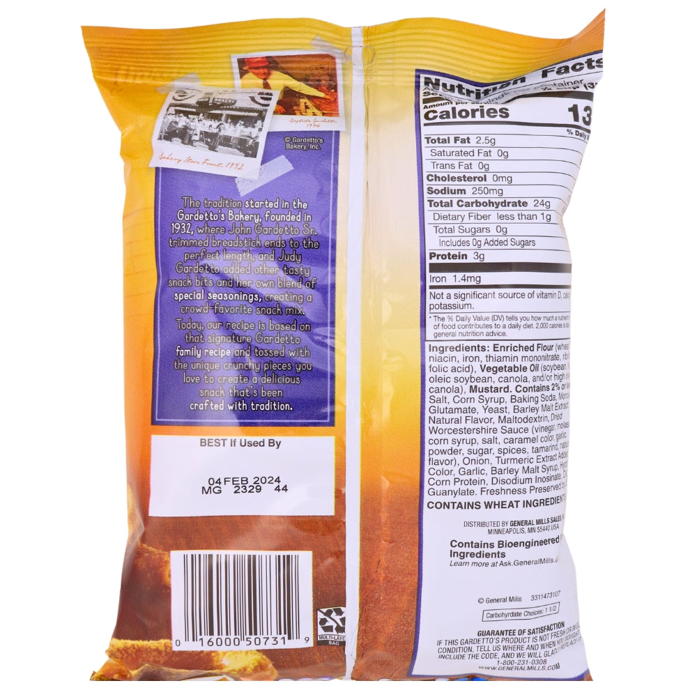 Gardettos Deli Stle Mustard 5.5oz - 7 Pack Nutrition Facts Ingredients