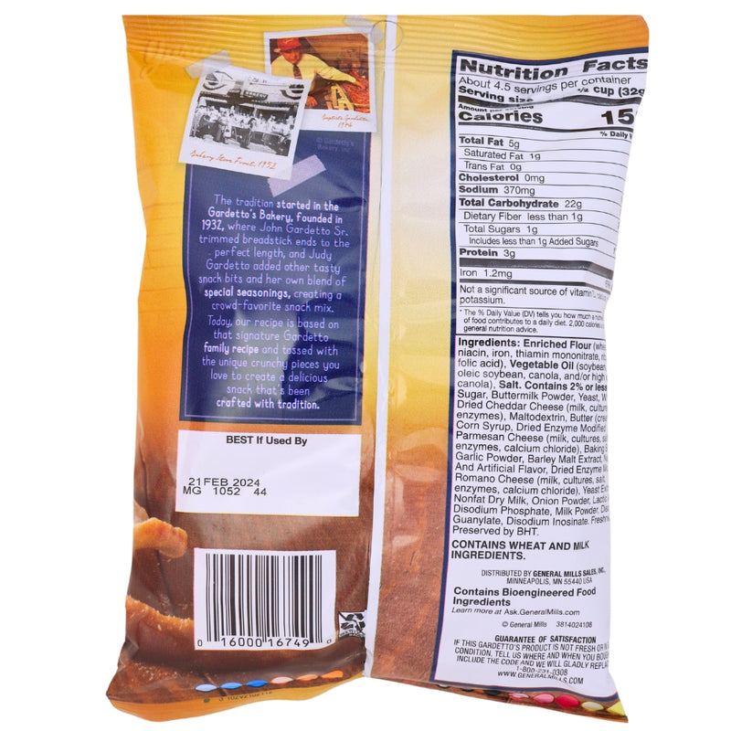 Gardettos Italian Cheese 5.5oz - 7 Pack Nutrition Facts Ingredients