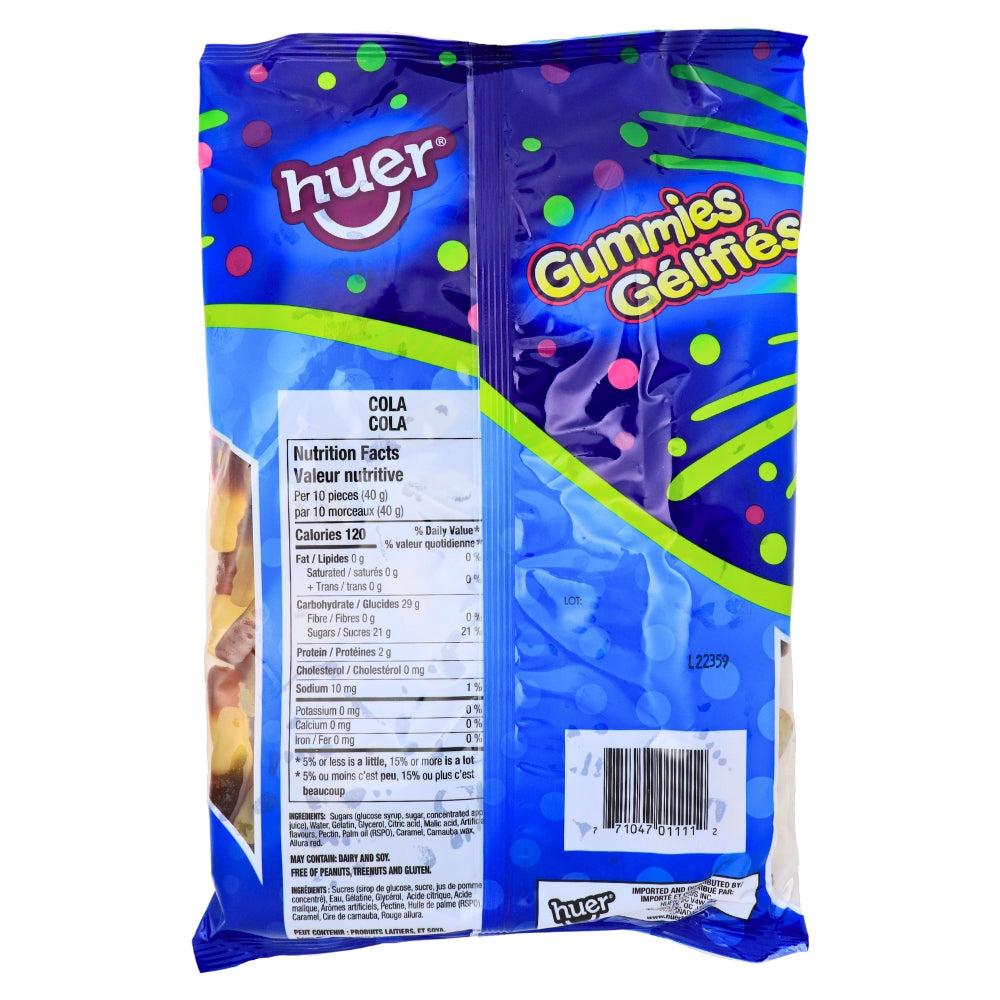 Huer Cola Gummies - Gummy Candy - Bulk Candy - 1 kg Nutrition Facts Ingredients