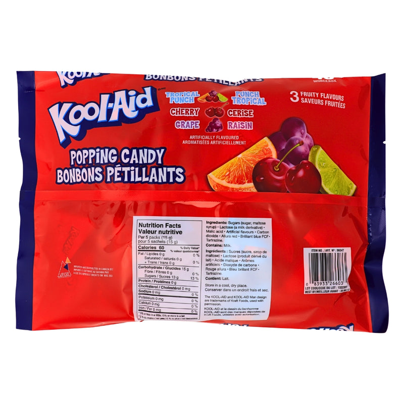 Kool Aid Popping Candy 40ct 120g - 1 Pack Nutrition Facts Ingredients
