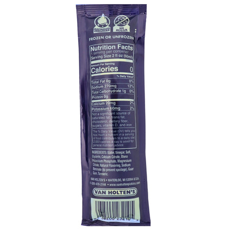 Van Holtens Pickle Ice Freeze Pop -  Nutrition Facts Ingredients