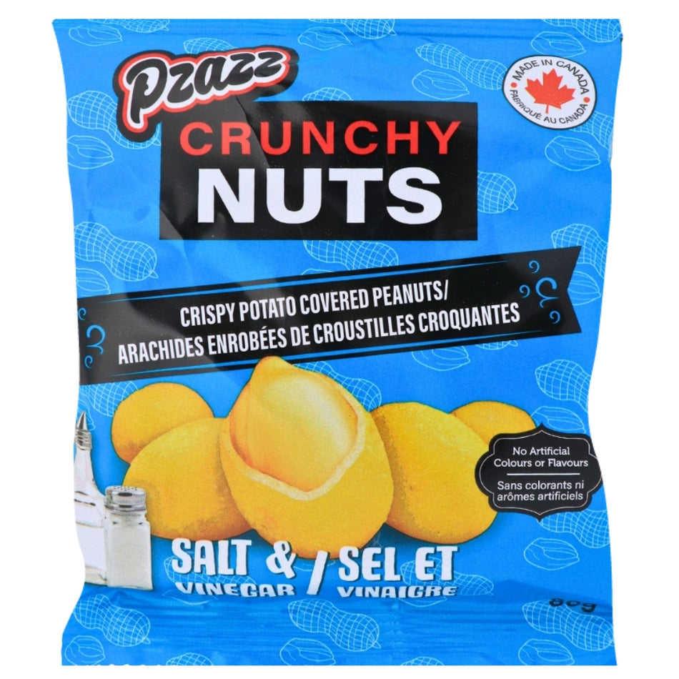 Pzazz Crunchy Nuts Salt & Vinegar 80g-12 Pack