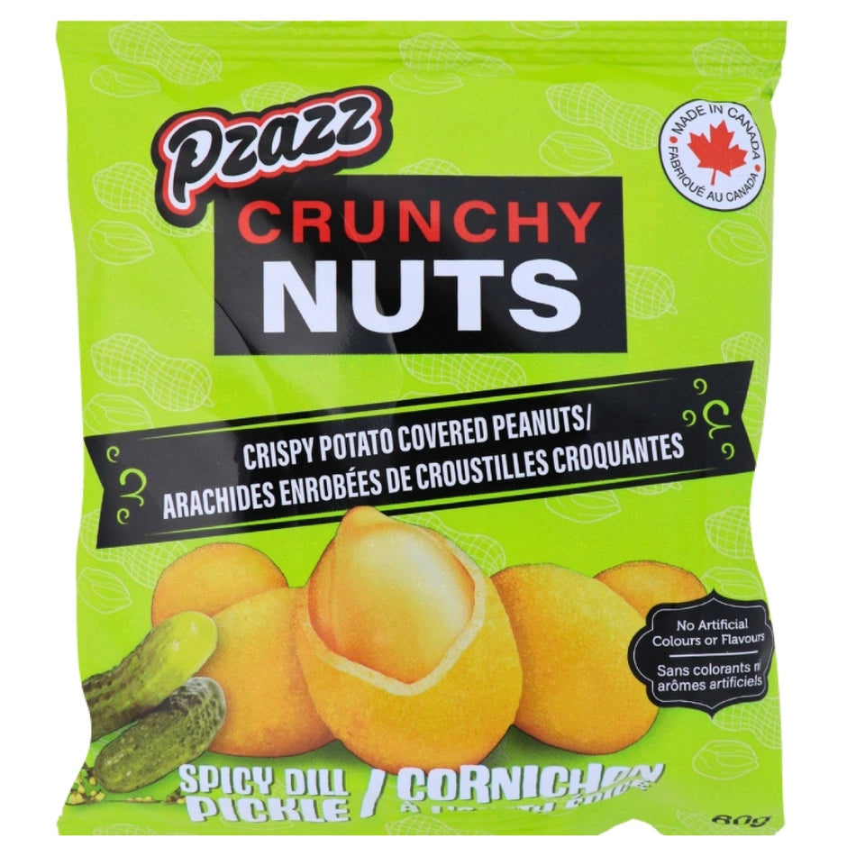 Pzazz Crunchy Nuts Spicy Dill Pickle 80g-12 Pack