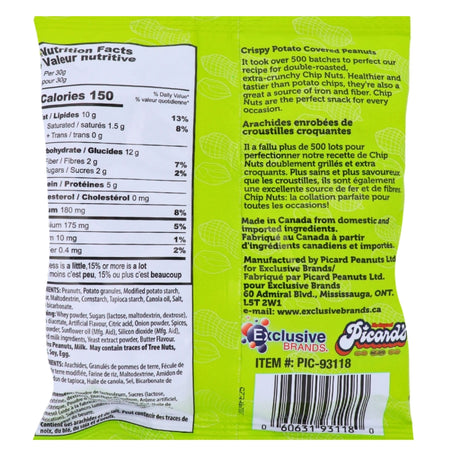 Pzazz Crunchy Nuts Spicy Dill Pickle 80g - Nutrition Facts Ingredients