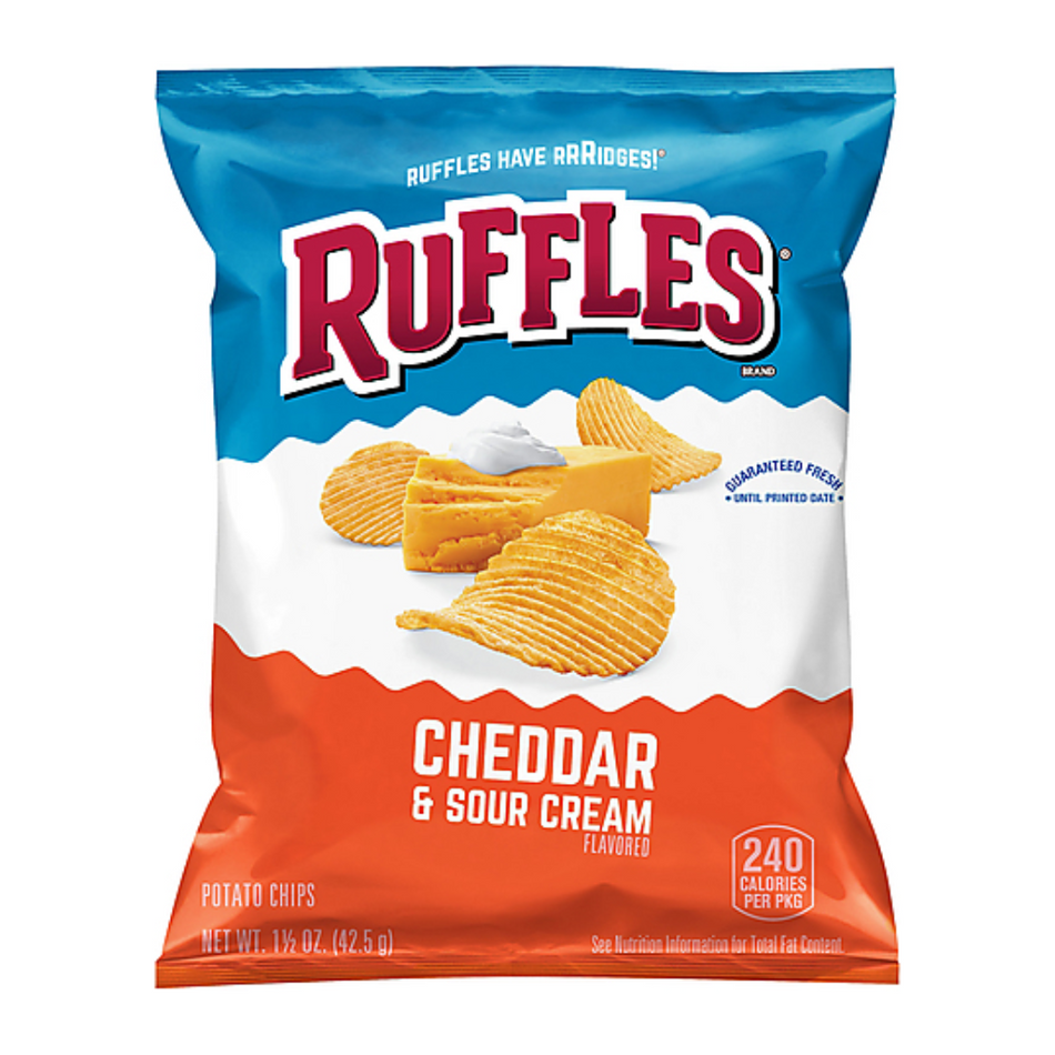 Ruffles Cheddar and Sour Cream 1.5oz - 64 Pack