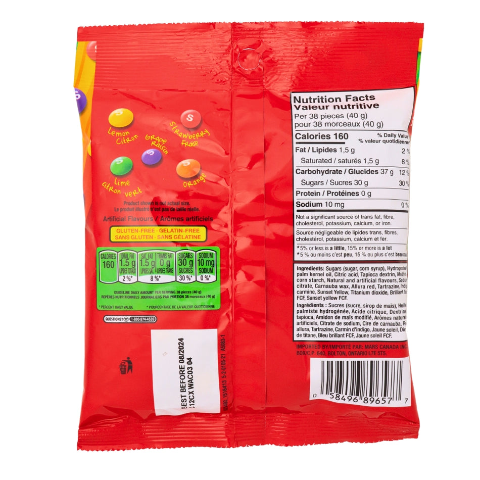 Skittles Original Candies 191 g - 12 pack Nutrition Facts Ingredients