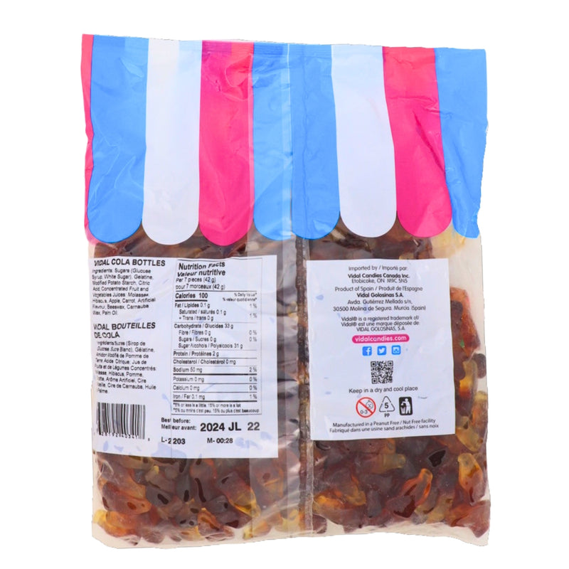 Vidal Cola Gummies 1.2kg - 1 Pack Nutrition Facts Ingredients