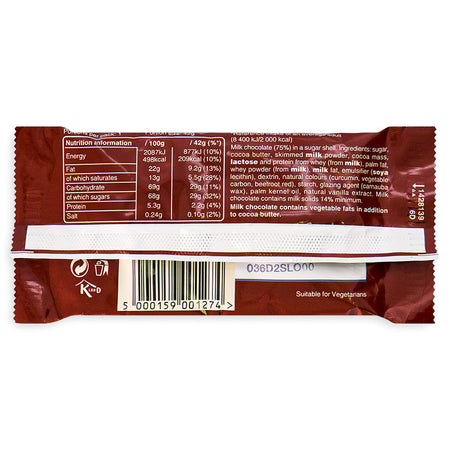 Galaxy Minstrels 42g (UK) - 40 Pack Nutrition Facts Ingredients