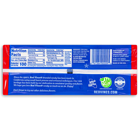 Red Vines Original Red Licorice Twists 5oz - Nutrition Facts Ingredients