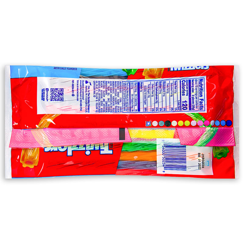 Twizzlers Twists Rainbow Candy 12.4oz - 12 Pack Nutrition Facts Ingredients