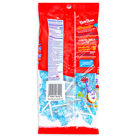 Dum Dums Color Party Ocean Blue Cotton Candy Lollipops 75 CT - 4 Pack