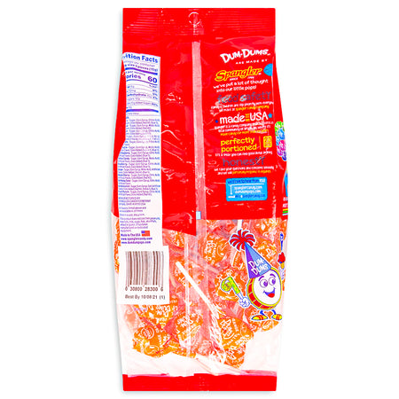Dum Dums Color Party Orange Lollipops 75 CT - 4 Pack