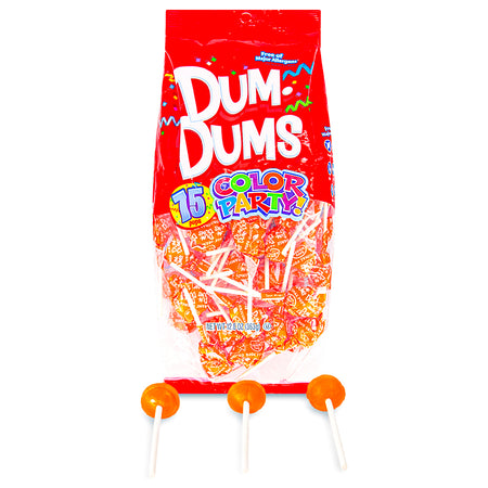 Dum Dums Color Party Orange Lollipops 75 CT - 4 Pack