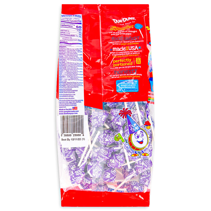 Dum Dums Color Party Purple Grape Lollipops 75 CT - 4 Pack
