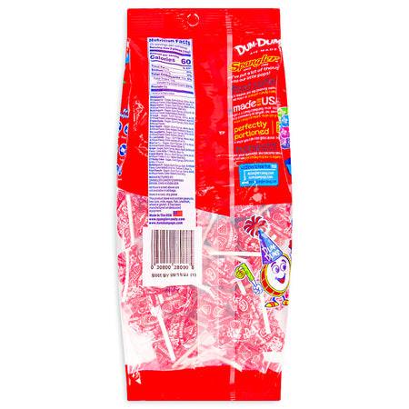 Dum Dums Color Party Red Strawberry Lollipops 75 CT - 4 Pack