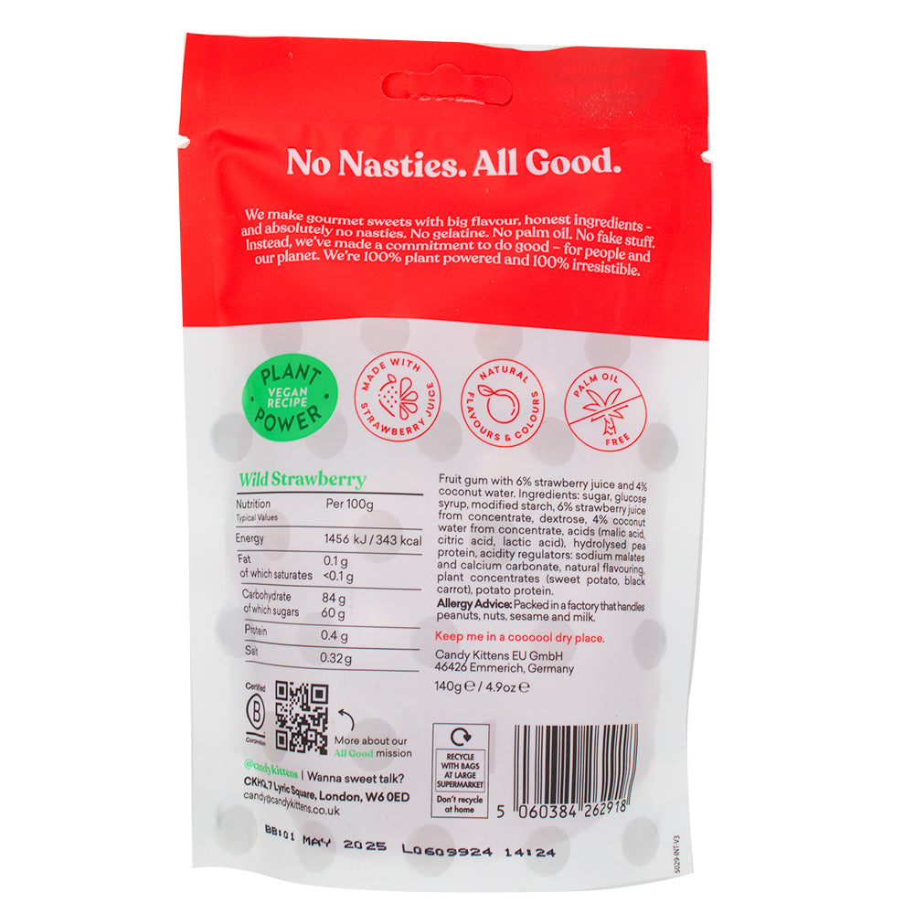 Candy Kittens Wild Strawberry (UK) 140g - Nutrition Facts Ingredients
