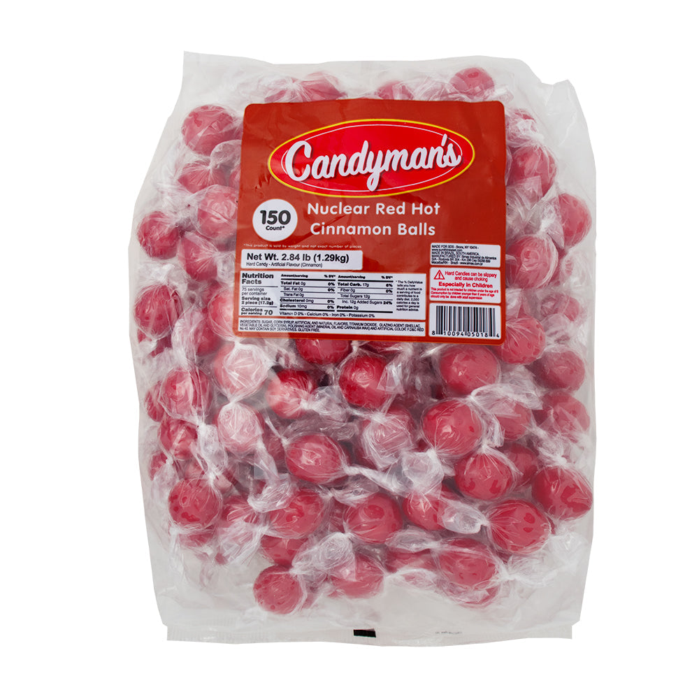 Candyman's Nuclear Red Hot Cinnamon Balls 150 pieces (UK) 1.29kg