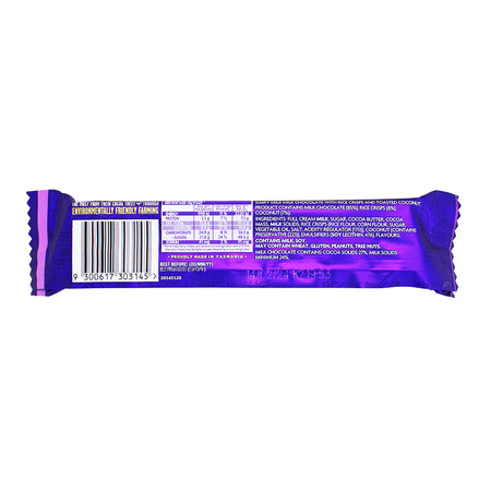 Cadbury Dairy Milk Slices Crackle (Aus) 45g  - 42 Pack Nutrition Facts Ingredients