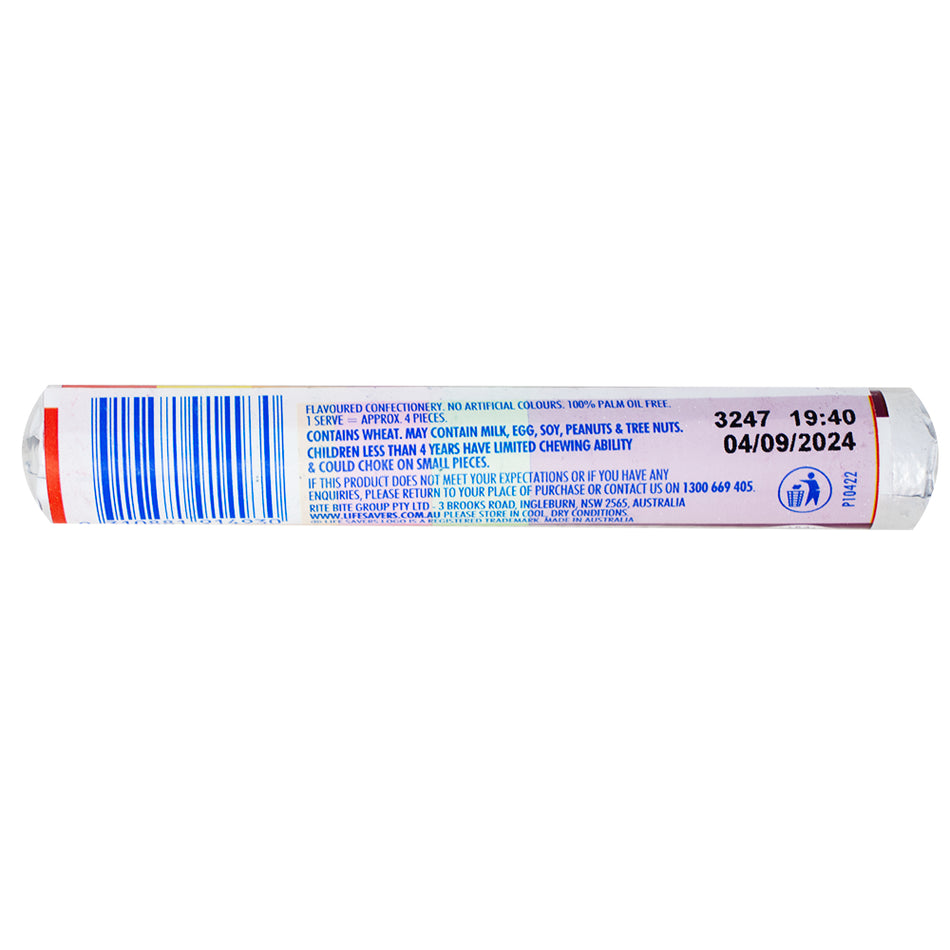 Lifesaver Blackcurrant Pastilles 34g (Aus) - Nutrition Facts Ingredients