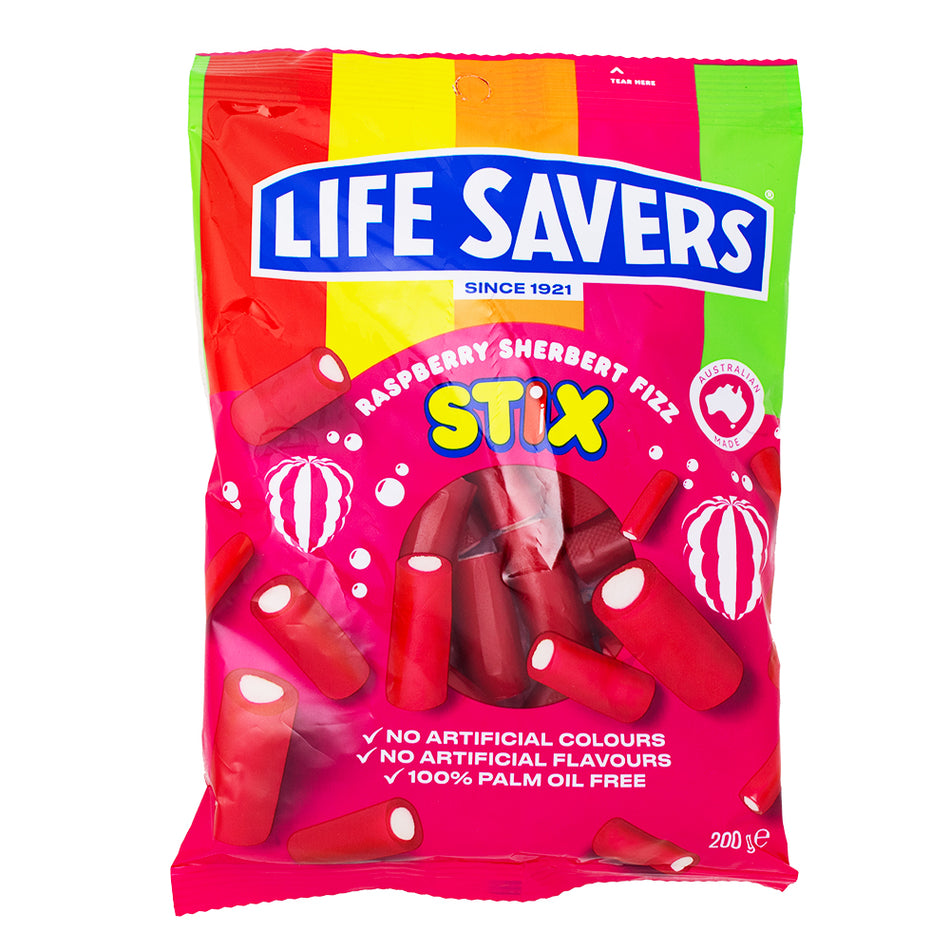 Lifesavers Stix Raspberry Sherbet Fizz (Aus) 200g 