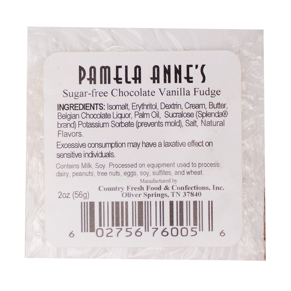 Pamela Anne's Sugar Free Fudge 2oz - 24 Pack Nutrition Facts Ingredients
