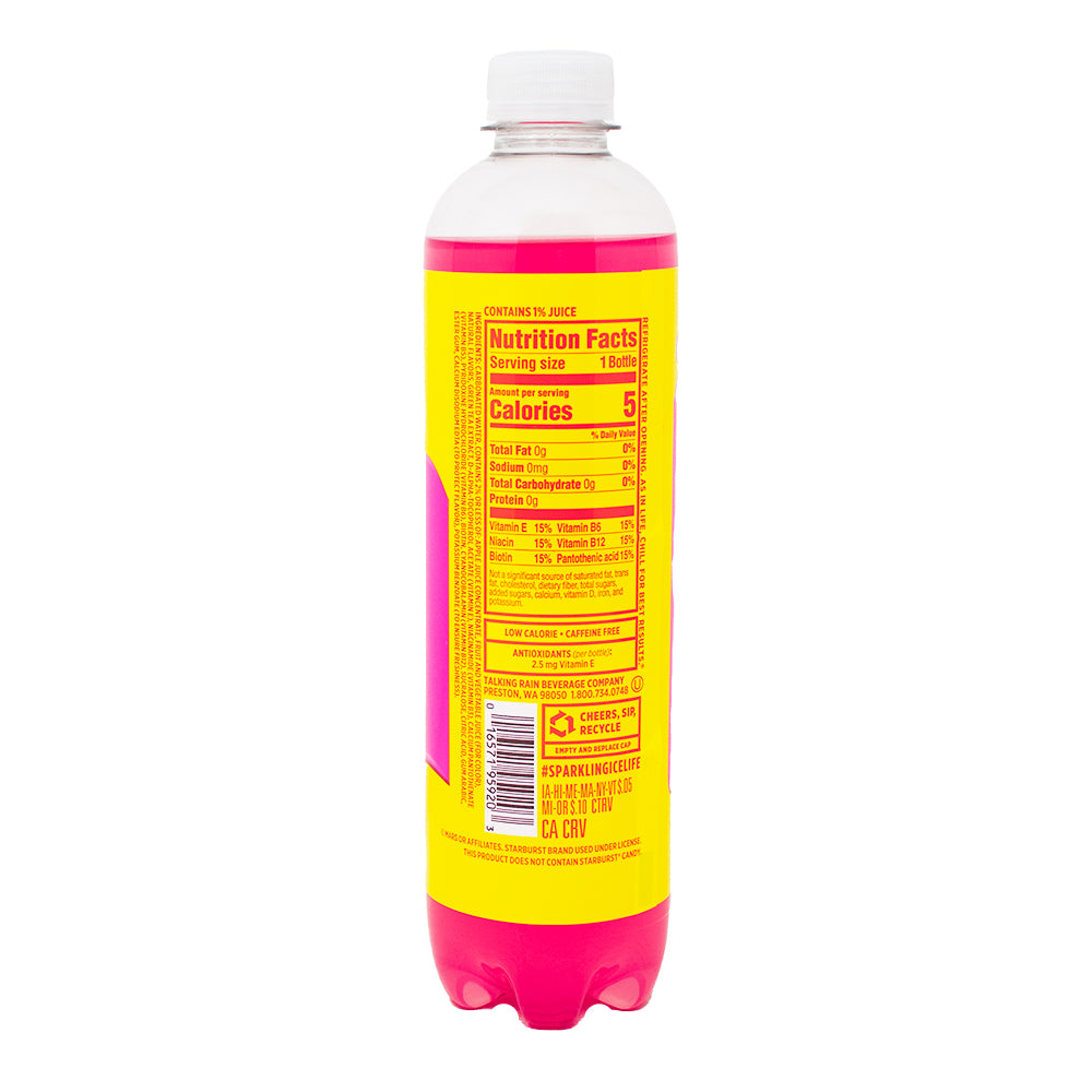 Sparkling Ice Starburst Strawberry Zero Sugar 502.8mL - 12 Pack   Nutrition Facts Ingredients