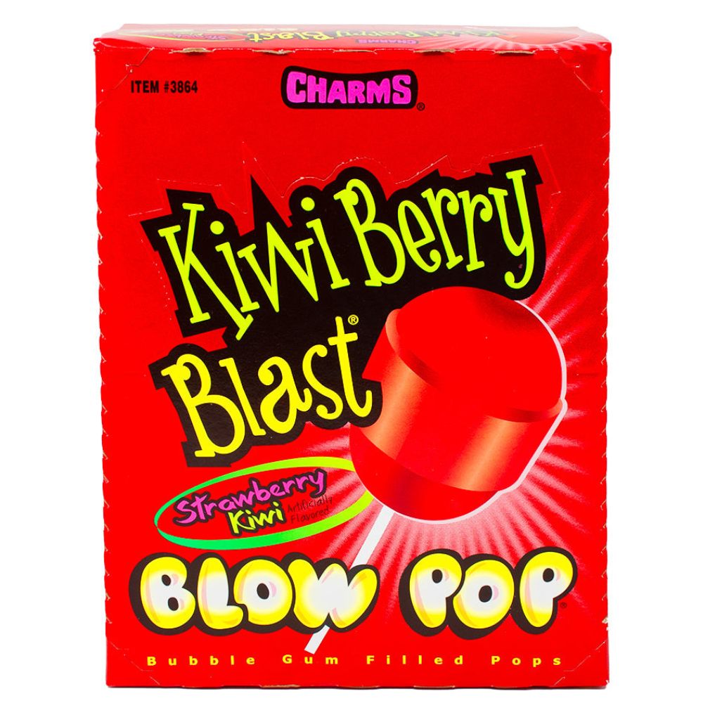 Charms Blow Pop - Kiwi Berry Blast-48 Lollipops