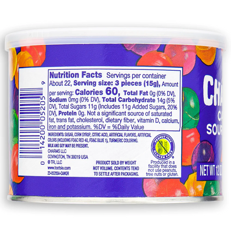Charms Candy Sour Balls - 12 oz - nutrition facts and ingredients