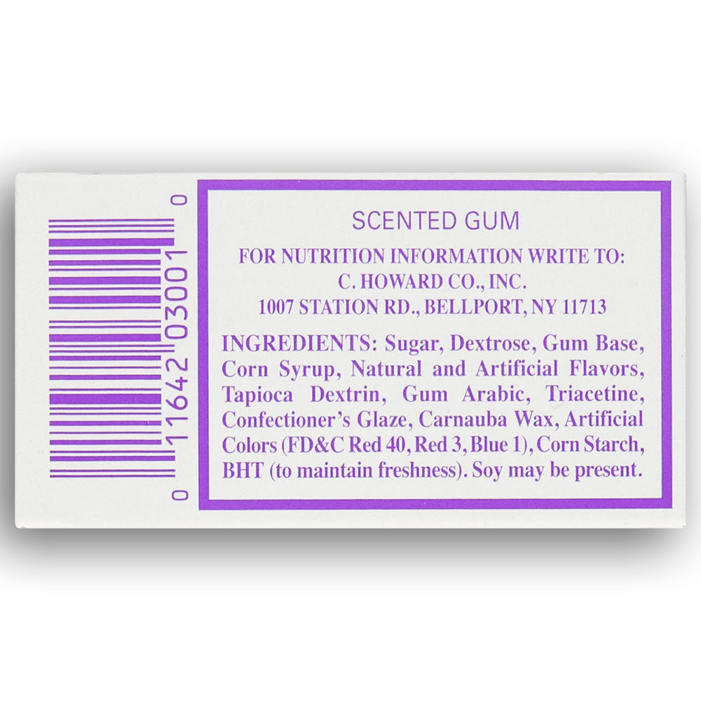 Choward's Scented Gum - 24 Pack Nutrition Facts Ingredients