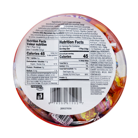 Chupa Chups Best Of Lollipops - 60 Pack  Nutrition Facts Ingredients
