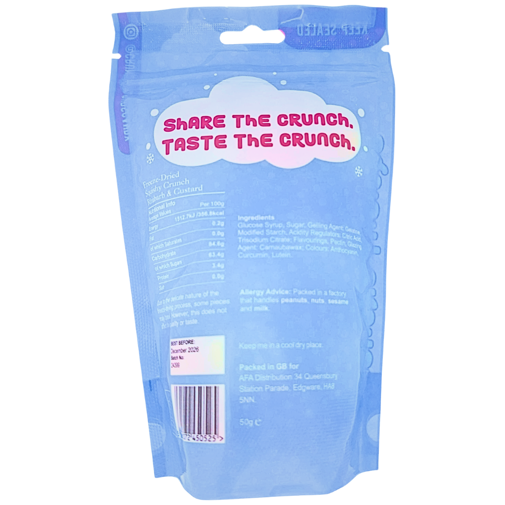 Crunchy Clouds Squashies Rhubarb & Custard (UK) - 50g