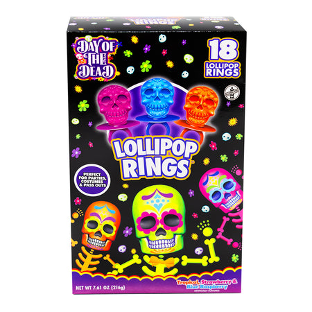 Day of The Dead Lollipop Rings 1pc - 18 Pack