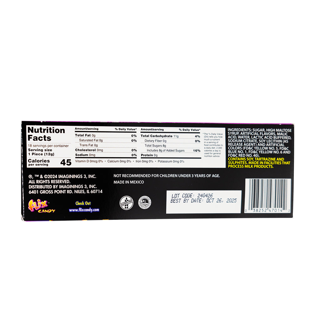 Day of The Dead Lollipop Rings 1pc - 18 Pack  Nutrition Facts Ingredients
