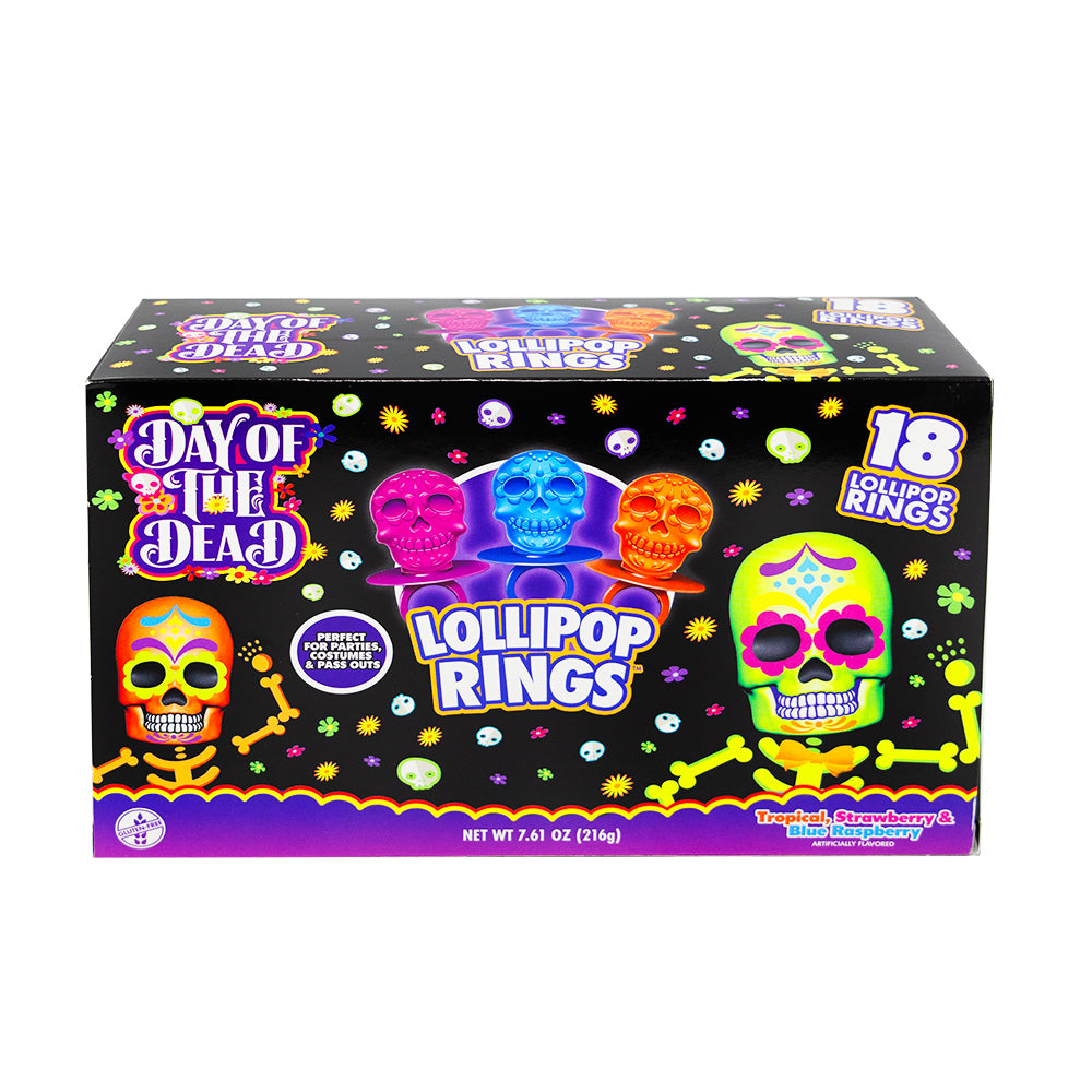 Day of The Dead Lollipop Rings 1pc - 18 Pack