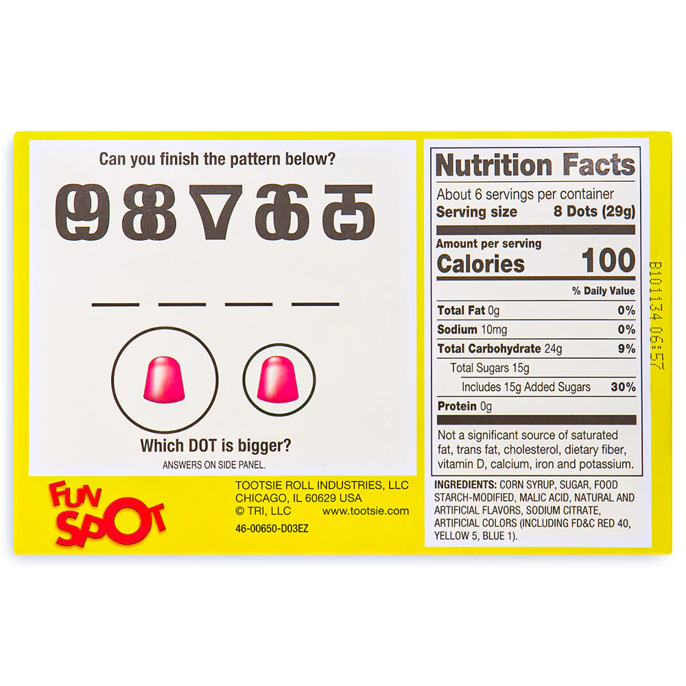 Dots Candy Theater Packs - 6.5oz - top view