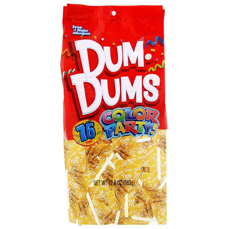 Dum Dums Color Party Yellow Cream Soda Lollipops 75 CT - 4 Pack