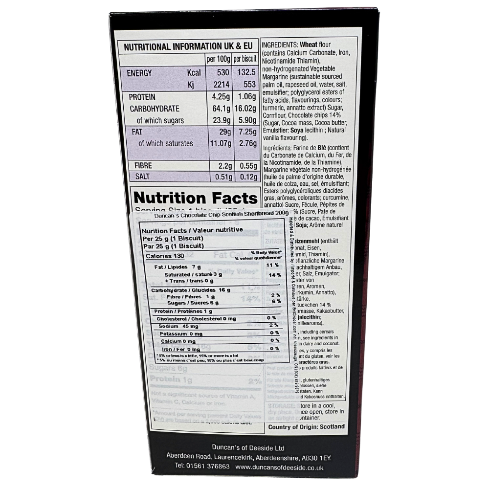 Duncan's Chocolate Chip Scottish Shortbread (Scotland) - 200g