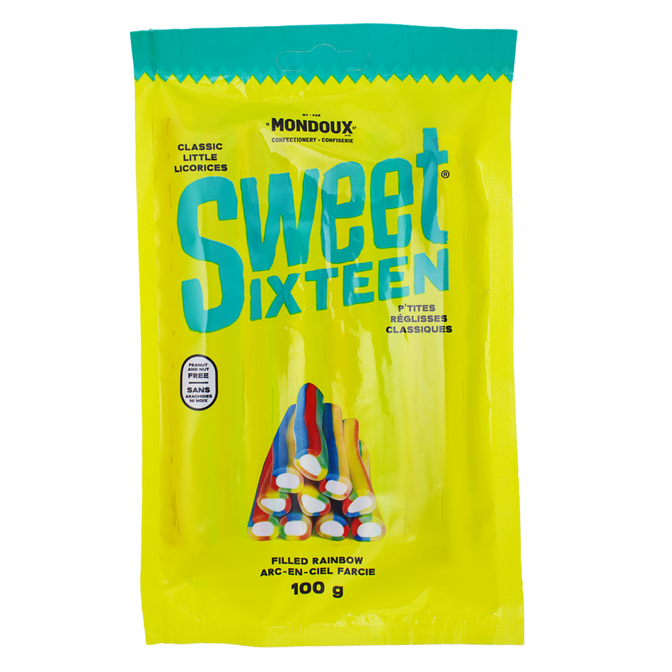 Sweet Sixteen Rainbow Filled Licorice 100g - 12 Pack