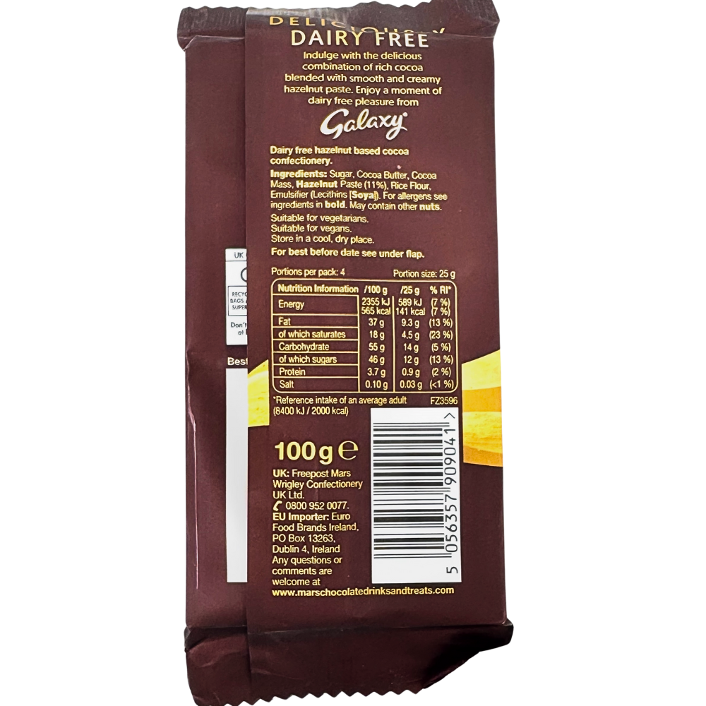 Galaxy Vegan Classic Chocolate Bar - 100g