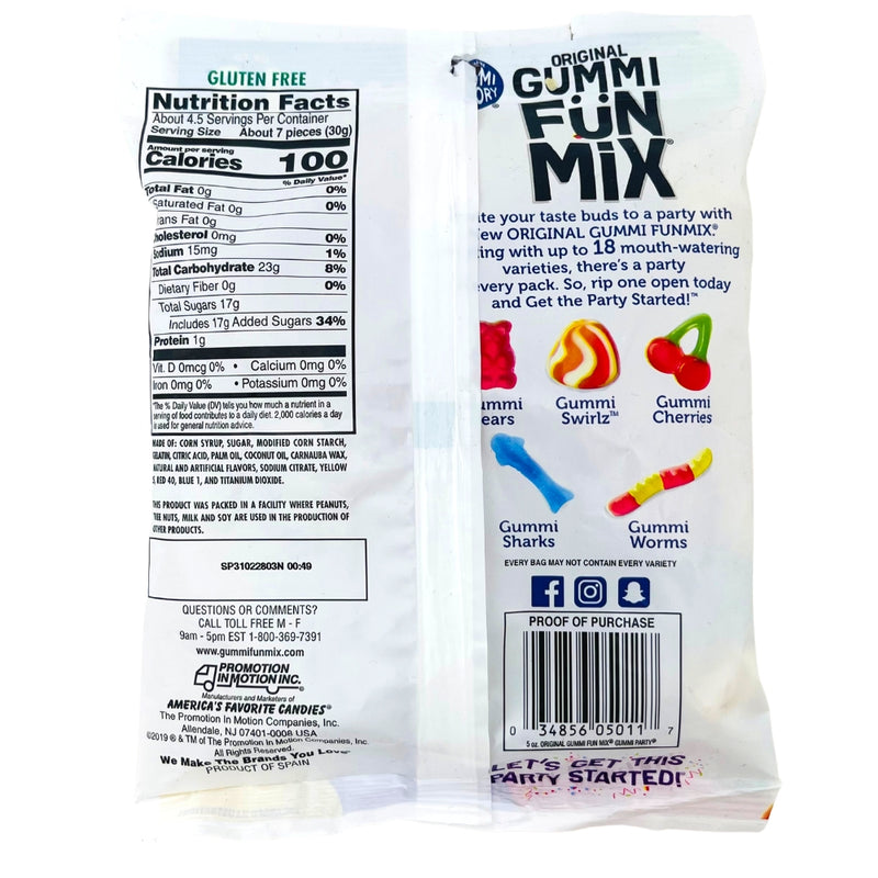 Gummi Fun Mix Gummi Party 5oz - 12 Pack Nutrition Facts Ingredients