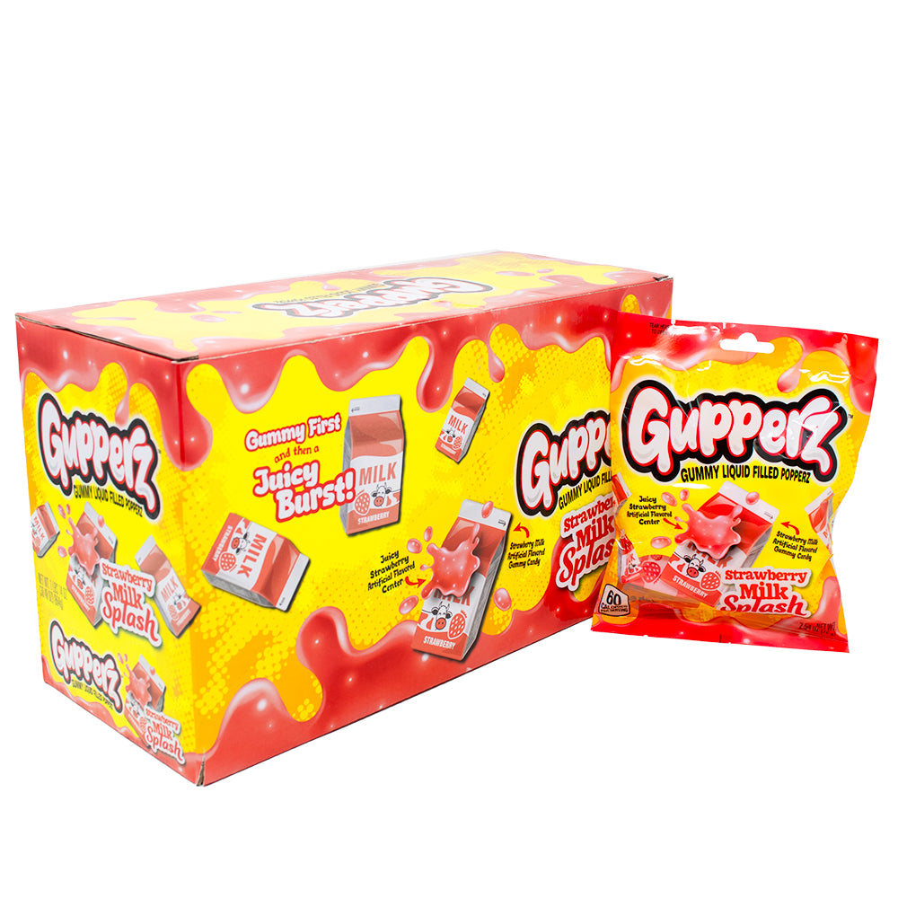 Gupperz Strawberry Milk Splash 2.54oz - 12 Pack | Candy District