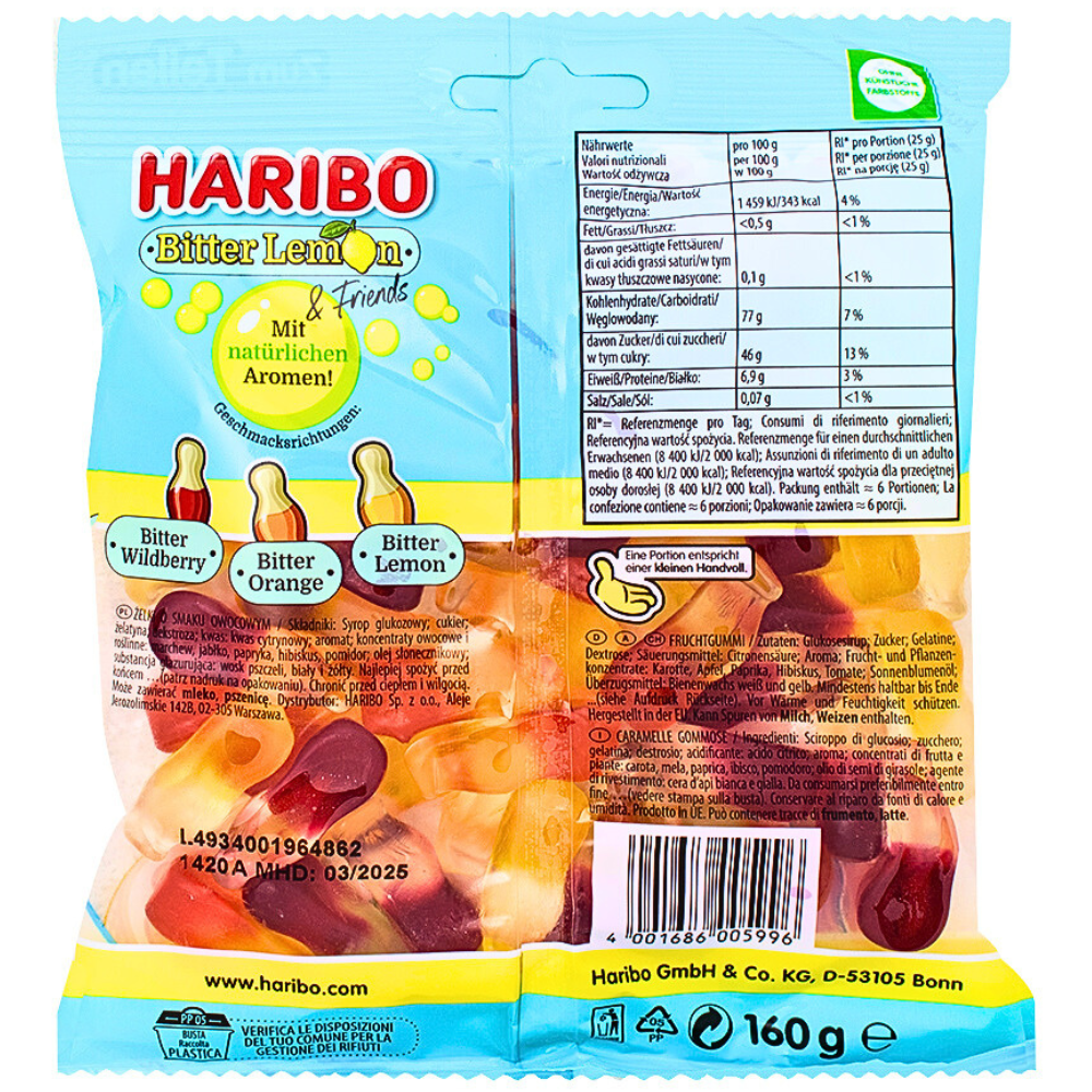 Haribo Bitter Lemon & Friends Gummy (Germany) 160g