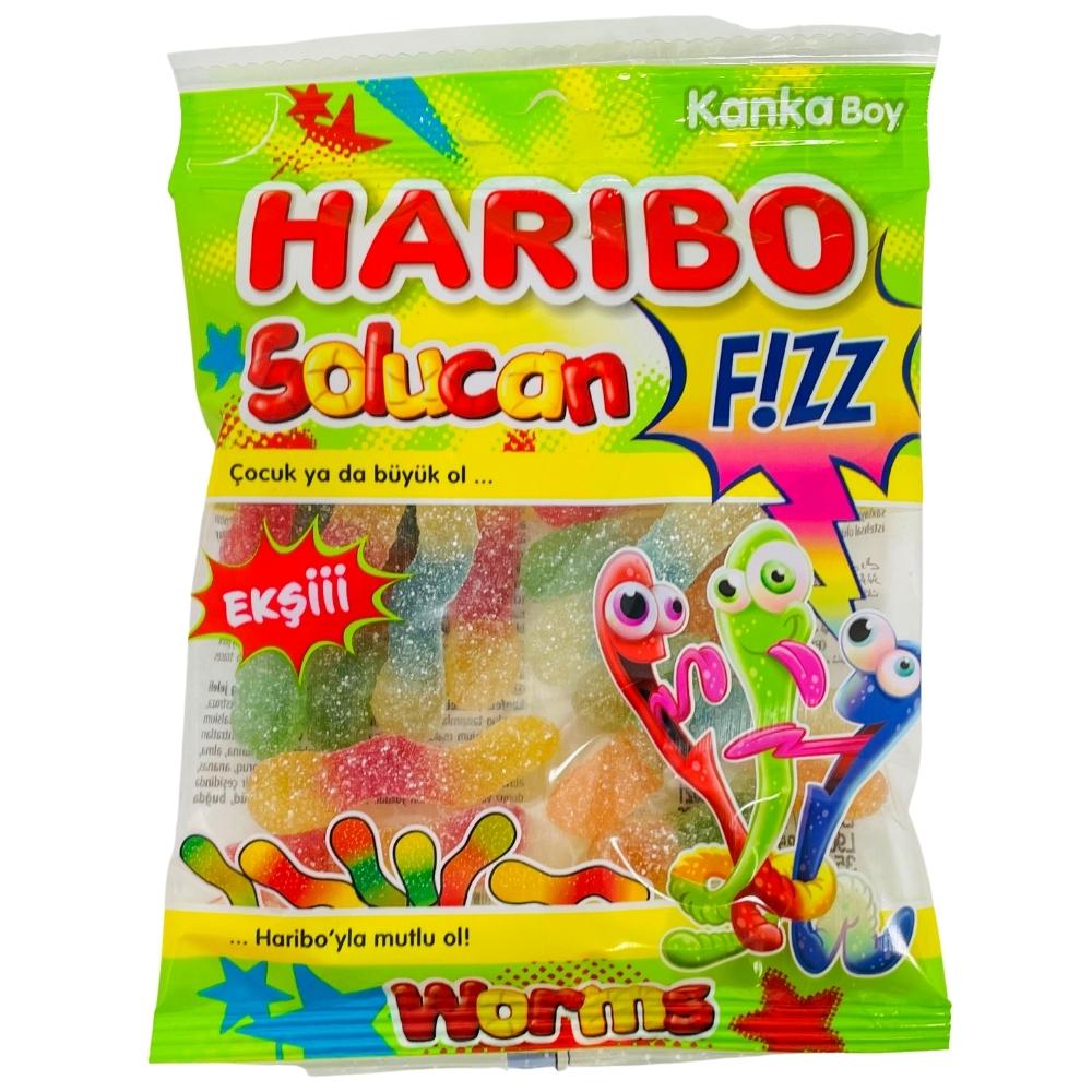 Haribo Halal Solucan Fizz Sour Worms 70g - 24 Pack