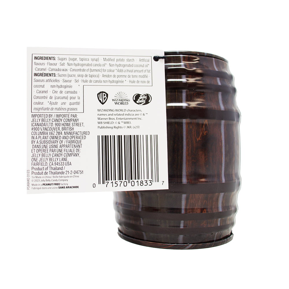 Harry Potter Butterbeer Chewy Candy Barrel Tin 42g - 12 Pack Nutrition Facts Ingredients