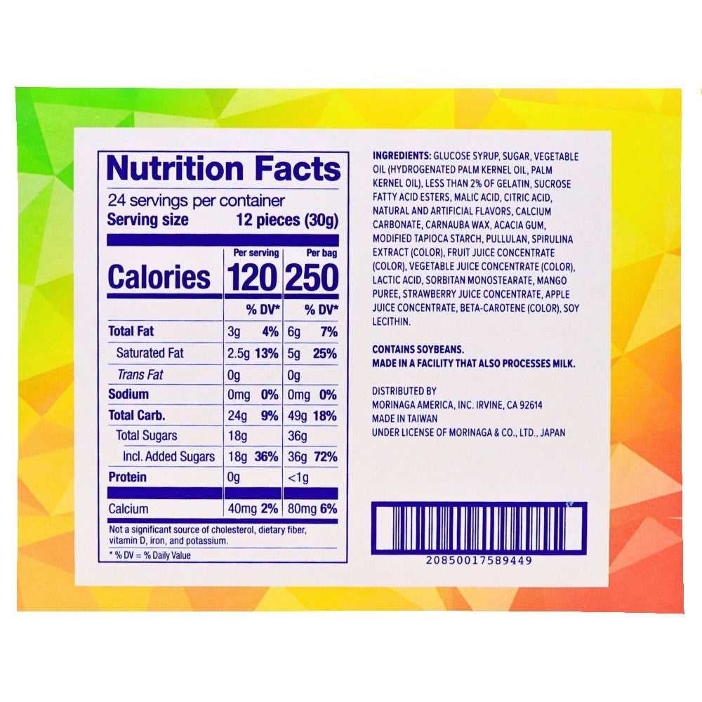 Hi-Chew Bites Original Mix 2.12oz - Nutrition Facts Ingredients