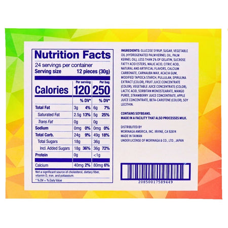 Hi-Chew Bites Original Mix 2.12oz - Nutrition Facts Ingredients