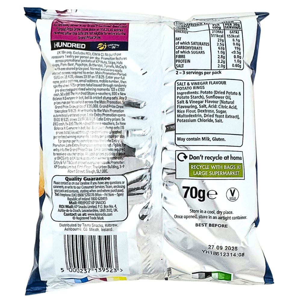 Hula Hoops Big Hoops Salt & Vinegar (UK) - 70g