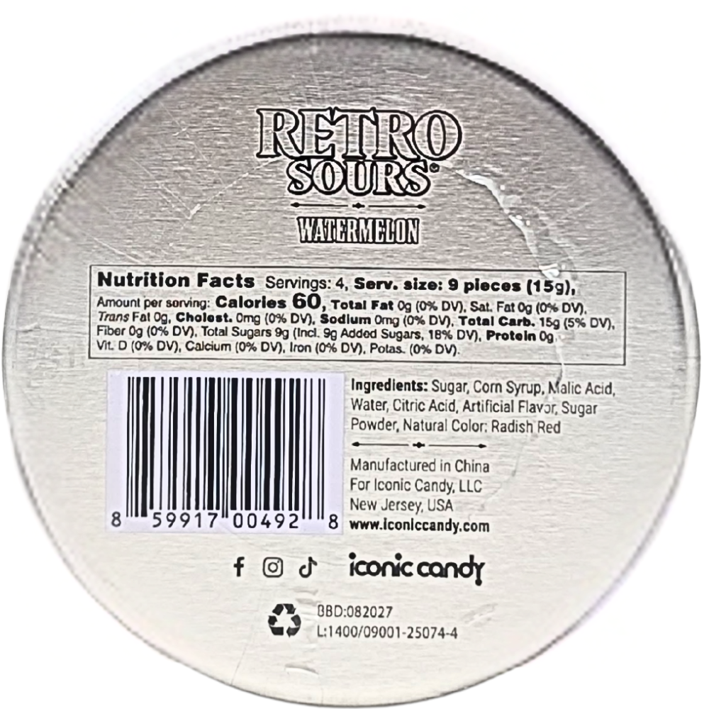 Iconic Retro Sours Watermelon - 2.12oz