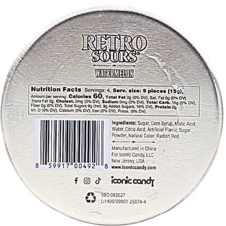 Iconic Retro Sours Watermelon - 2.12oz